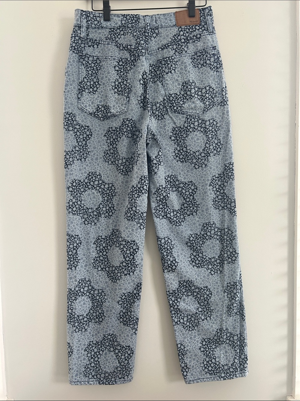 Madewell Light Blue Floral Print Straight Leg Jeans - Picture 3 of 10